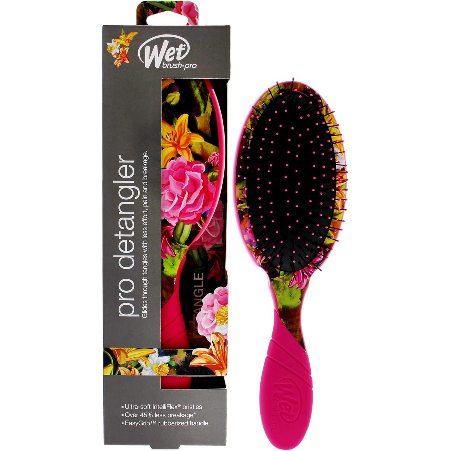 Wet Brush Pro Detangler Hyper Floral Brush - Pink