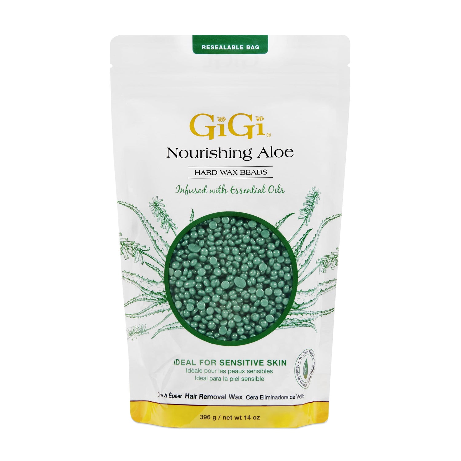 GiGi Hard Wax Beads Infused with Nourishing Aloe 14oz