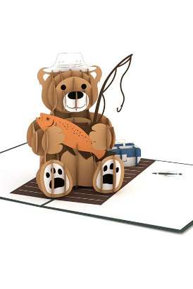 LOVEPOP 3D POP UP CARD "FISHING BEAR"