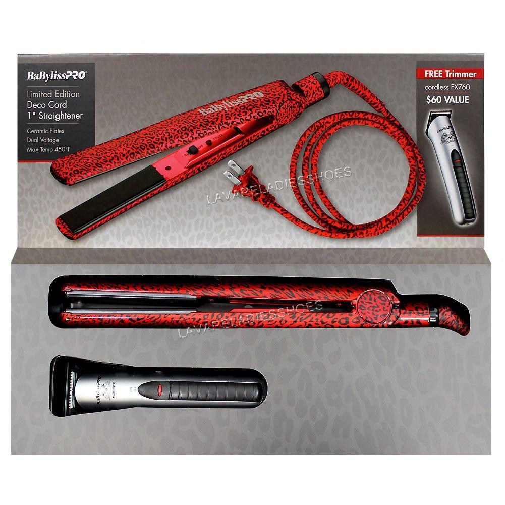 BaBylissPRO Deco Cord 1" Hair Straightener LIMITED EDITION Free Trimmer