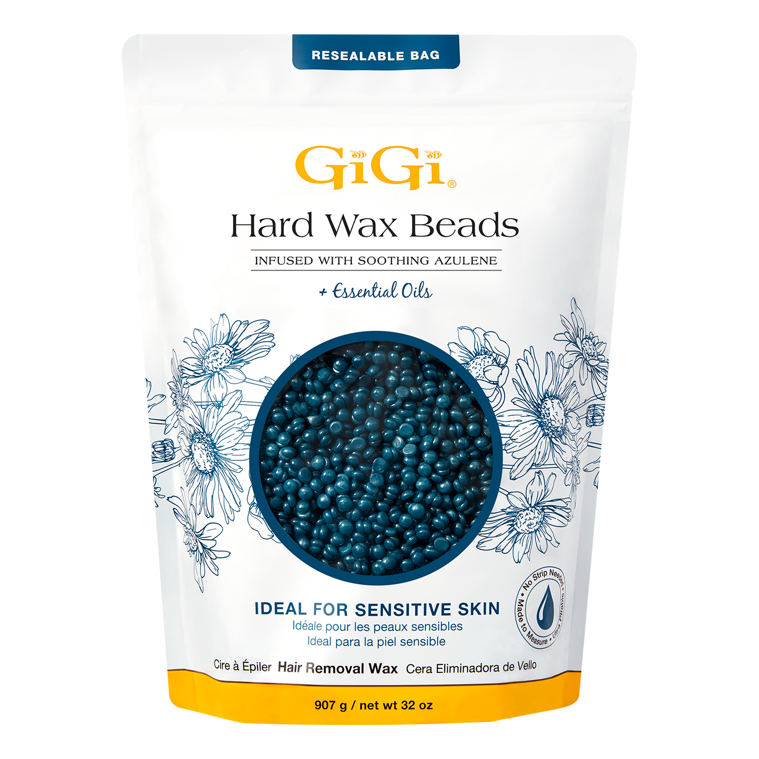 GiGi Hard Wax Beads Infused with Soothing Azulene 32oz