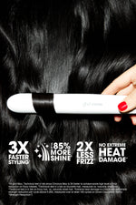 Glossy straight hair styled with ghd Chronos — 3x faster styling, 85% more shine