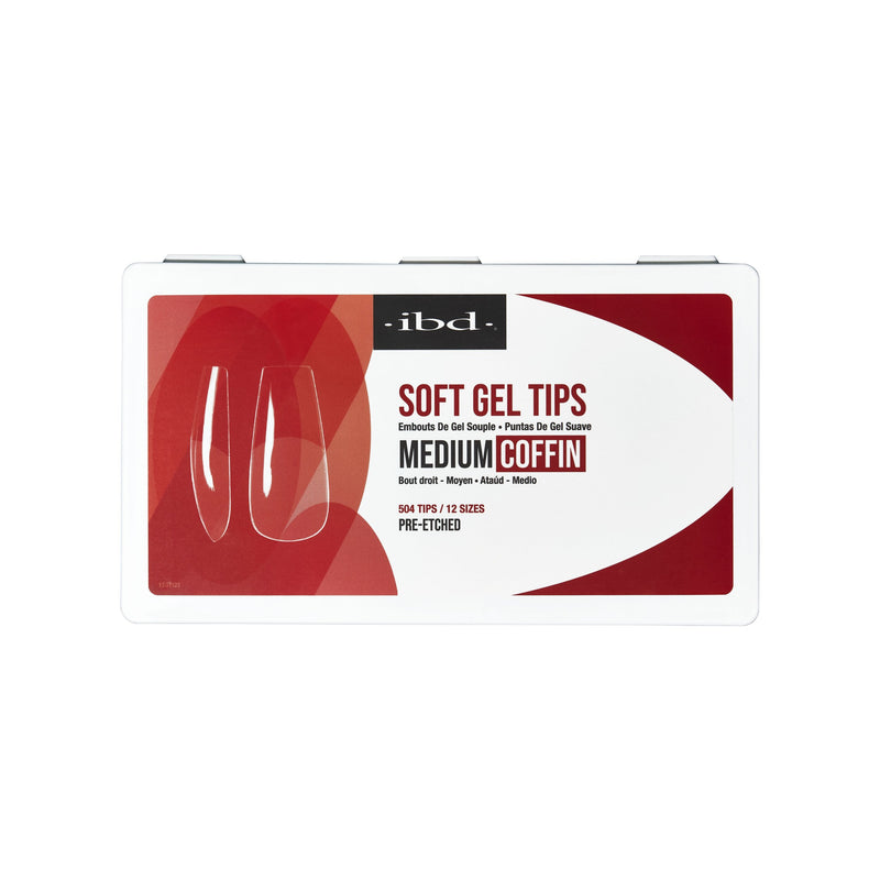 ibd Clear Soft Gel Tips - Medium Coffin