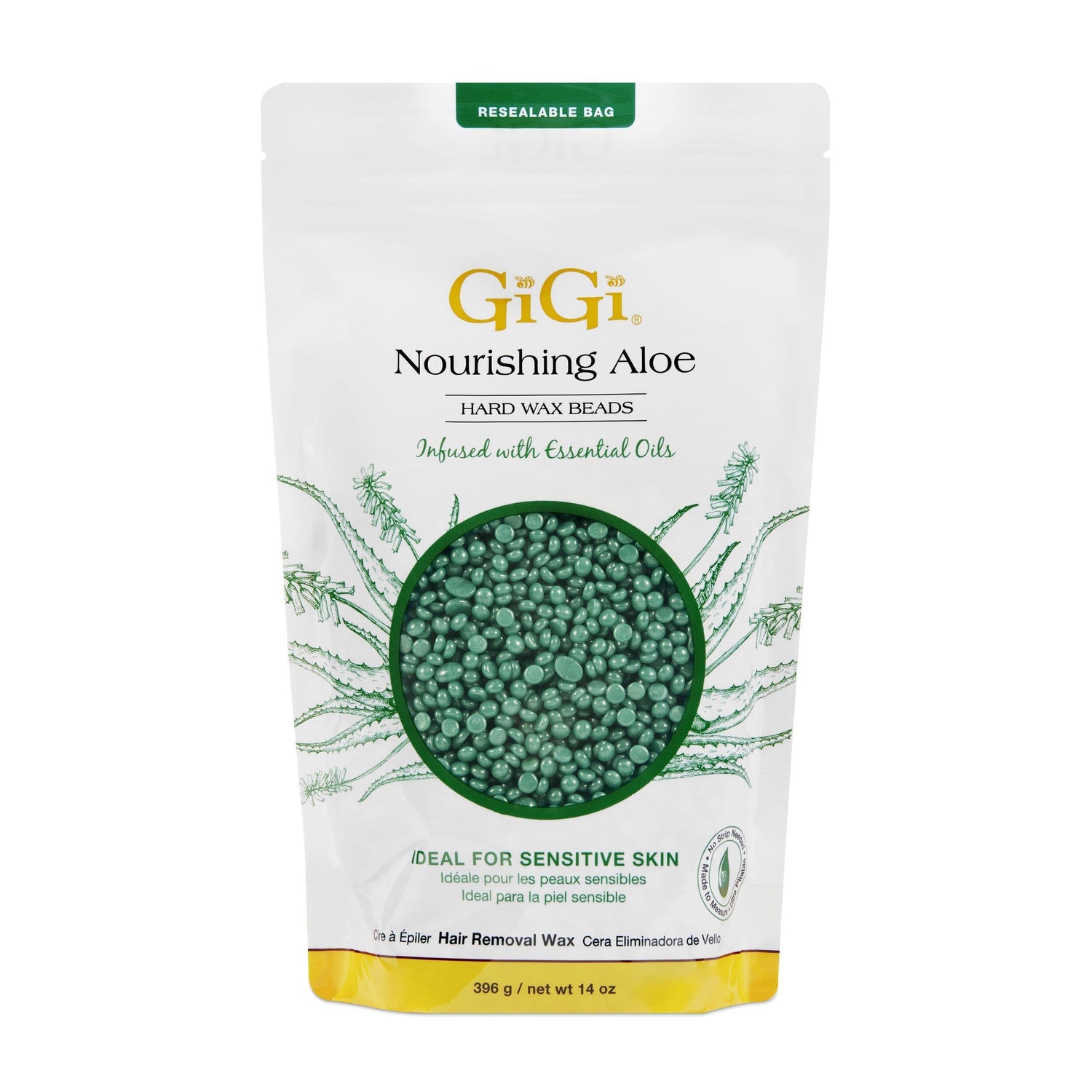 GiGi Hard Wax Beads Infused with Nourishing Aloe 14oz