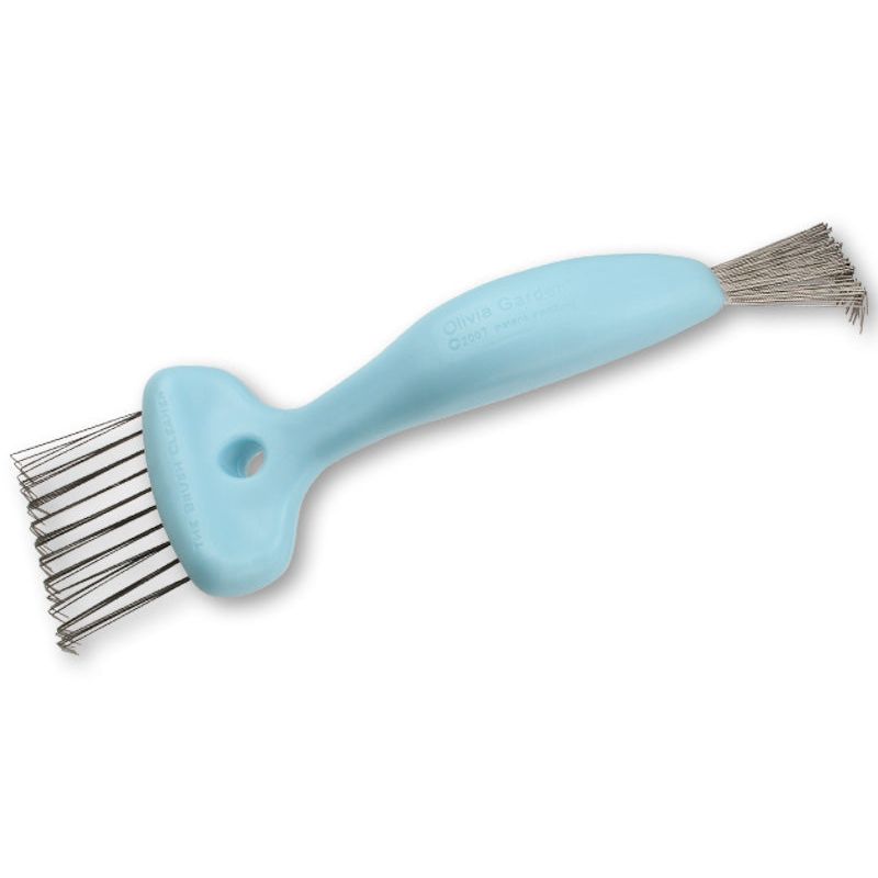 Olivia Garden Brush Cleaner 2-tools-in-1, Blue
