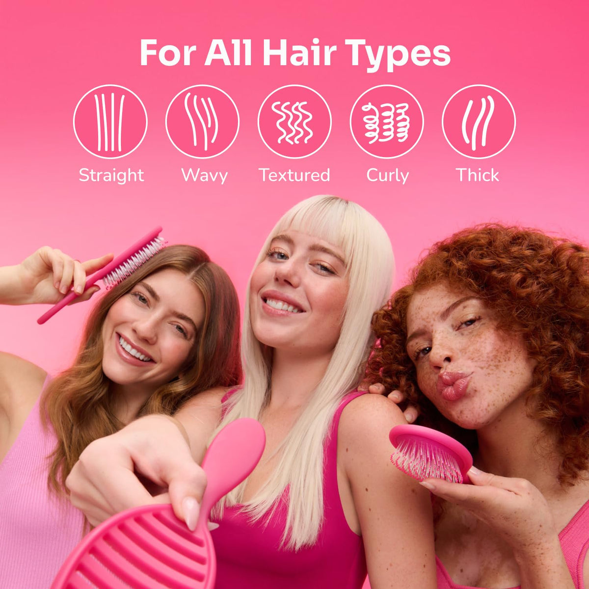 Wet Brush Mini Detangler Hair Brush, Pink - Detangling Travel Hair Brush - Ultra-Soft IntelliFlex Bristles Glide Through Tangles with Ease - Pain-Free - All Hair Types