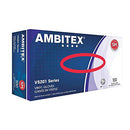 Ambitex VSM5201 Vinyl Gloves, Small, Clear, 3 Mil, 100ct